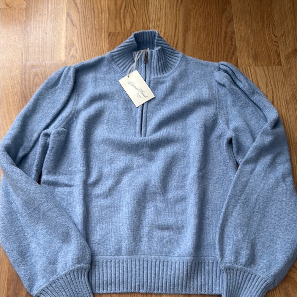 Blue Half-Zip Sweater
